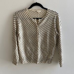 Cream and black polka dot cardigan